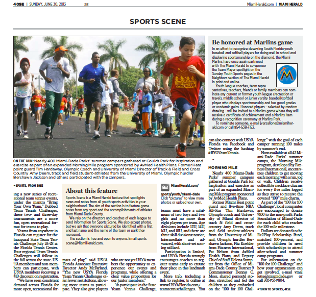 ANOTHER Great Morning Mile Feature in the Miami Herald